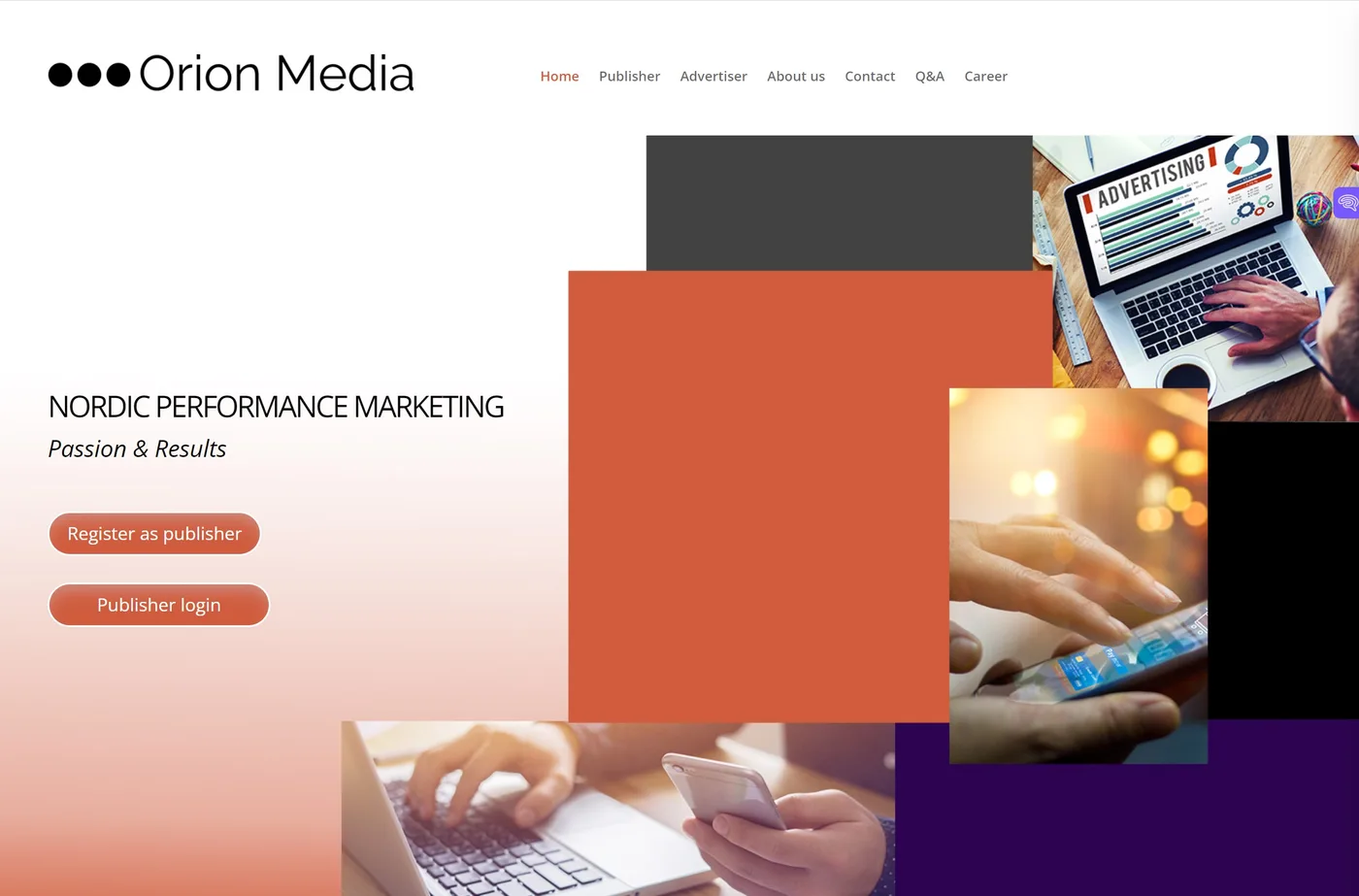 Forsiden til Orion Media