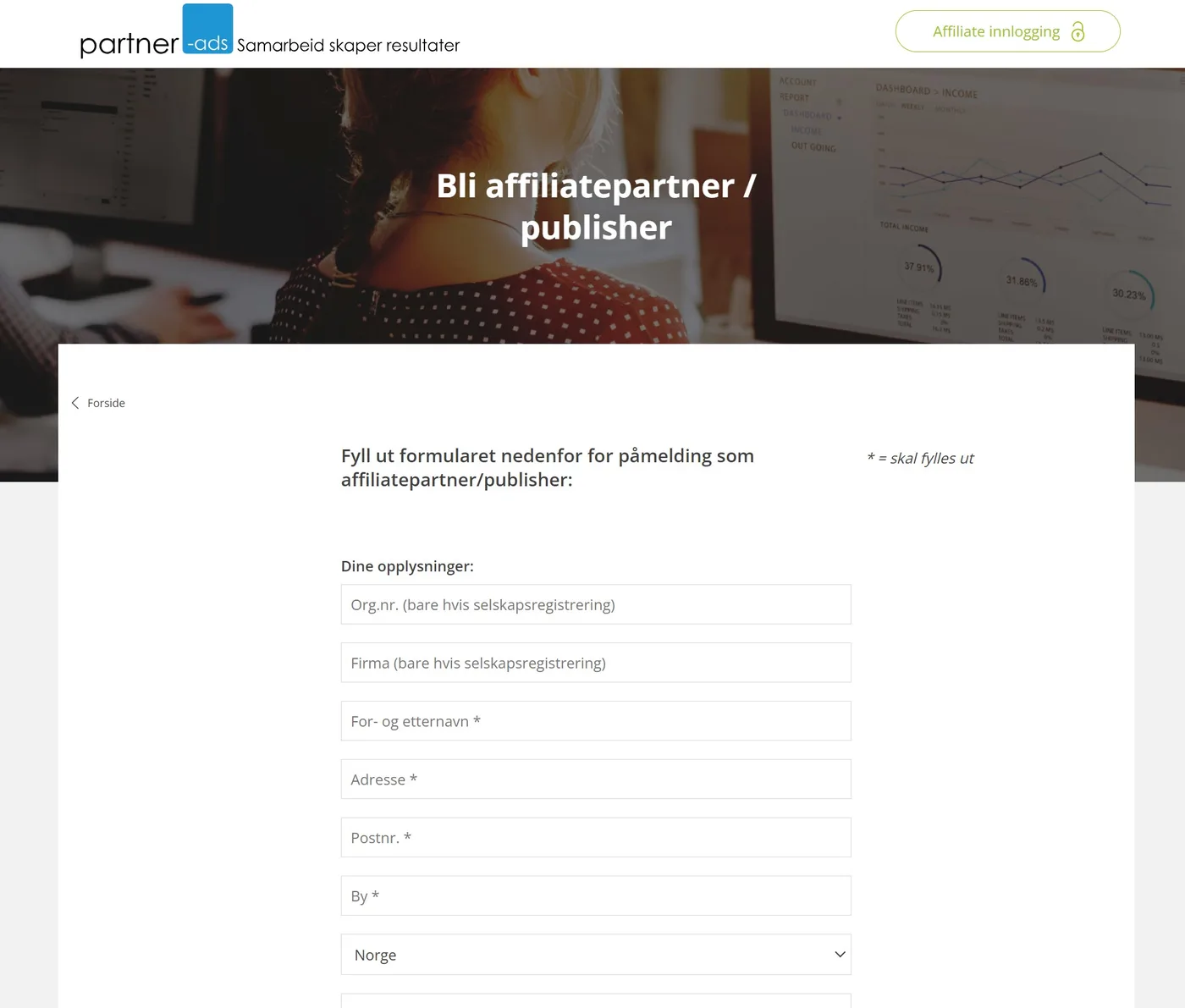 Innmelding hos Partner-Ads