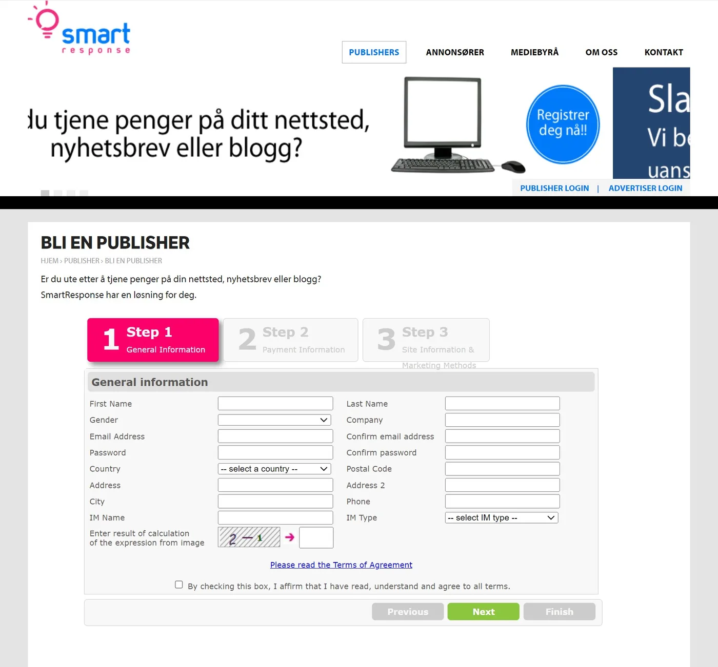 Innmelding hos Smartresponse