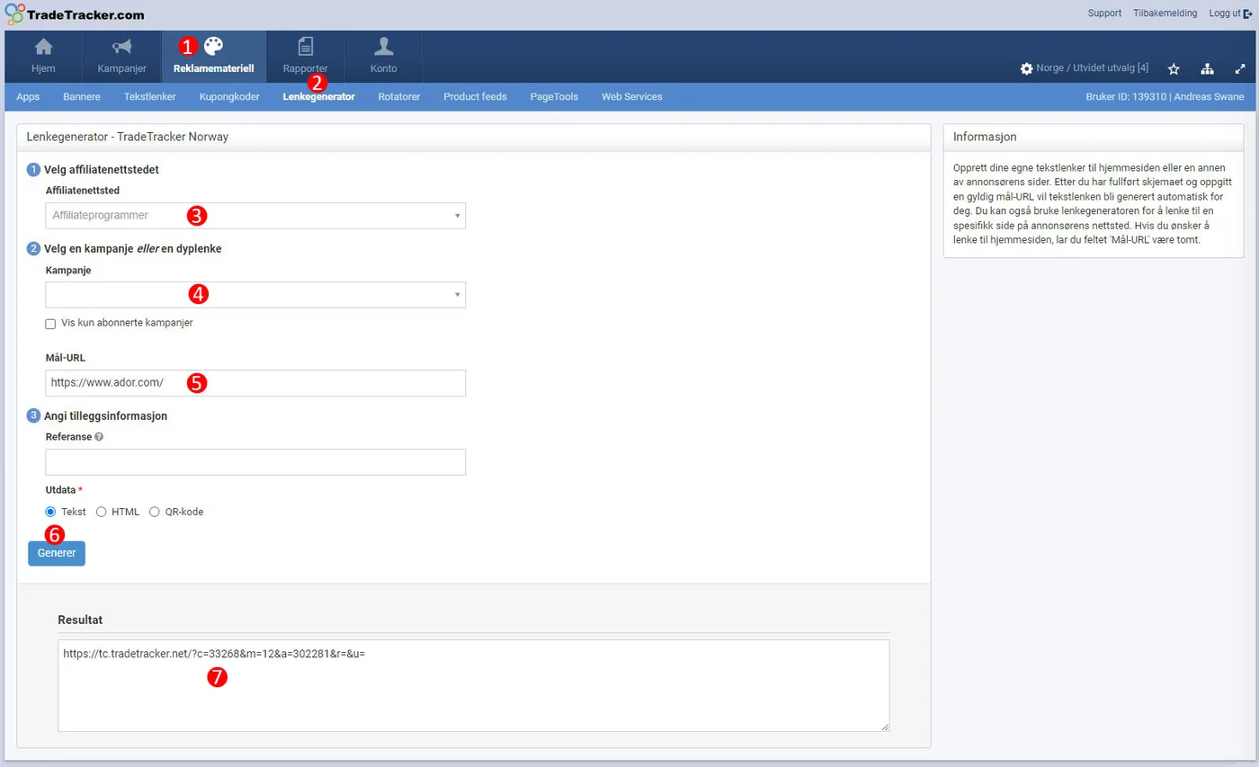 Lage affiliate-lenker med TradeTracker